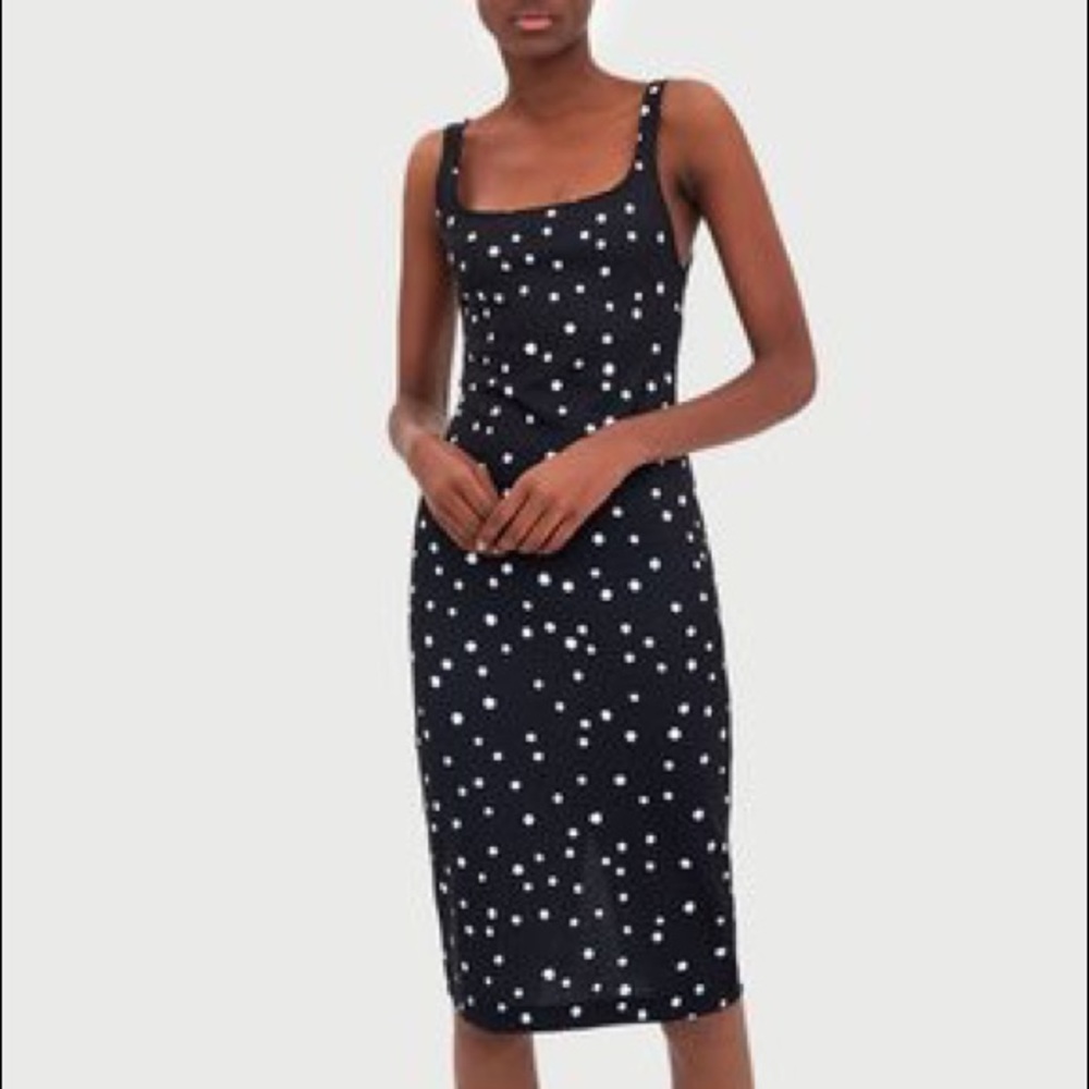 ZARA | Black Polkadot Midi - NWOT